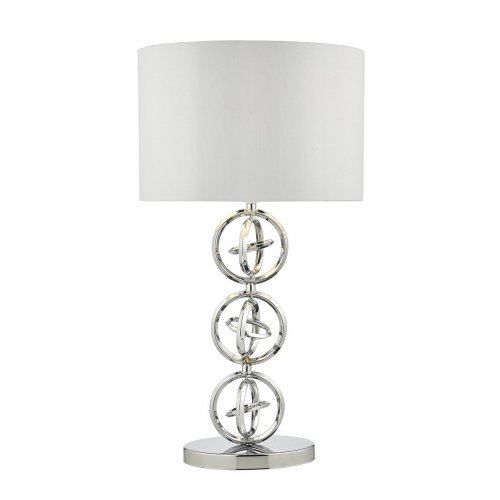 Dar Innsbruck Table Lamp Polished Chrome with Shade