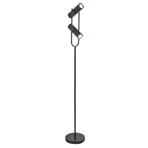 Searchlight Telescope 2 Light Cylinder Shade Floor Lamp Matt Black