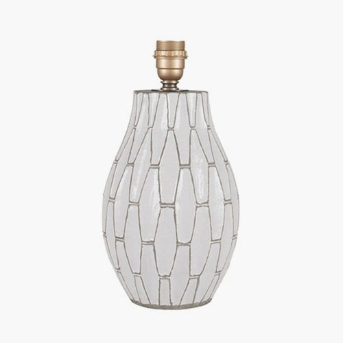 Pacific Lifestyle Gaudi White Stoneware Geometric Table Lamp Base