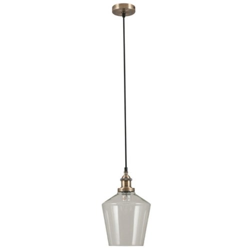 Pacific Lifestyle Emmanuelle Antique Brass Metal and Clear Glass Pendant