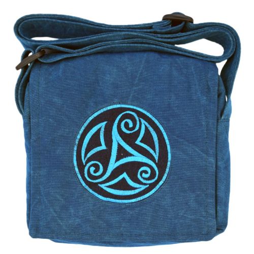 Small Embroidered Square Bag - Blue