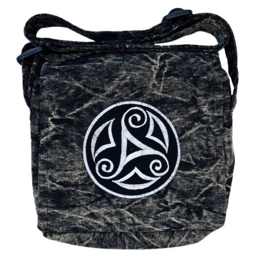 Small Embroidered Square Bag - Black