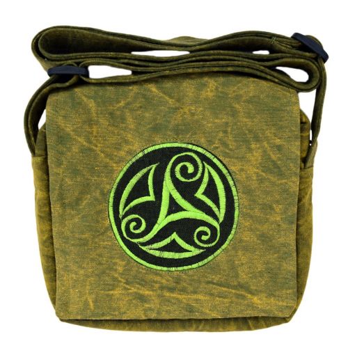 Small Embroidered Square Bag - Green