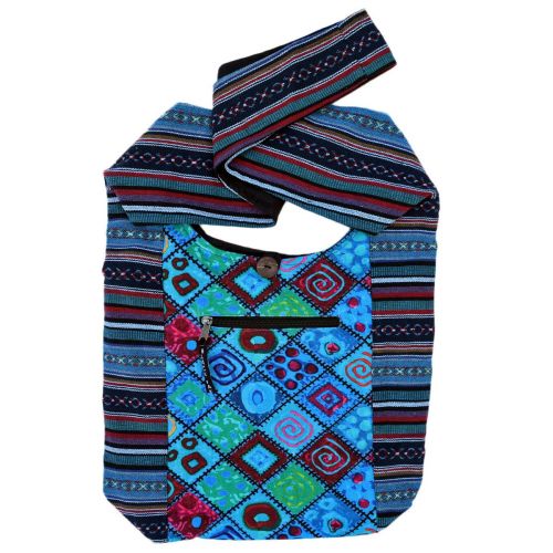 Large Bright Print Beach Bag - Blues
