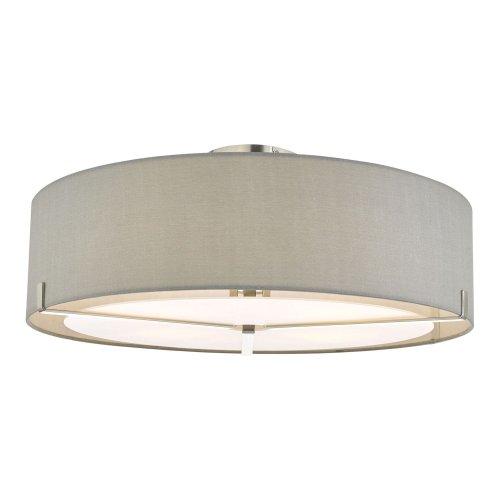 Santino 3 Light Semi Flush Satin Chrome With Grey Shade