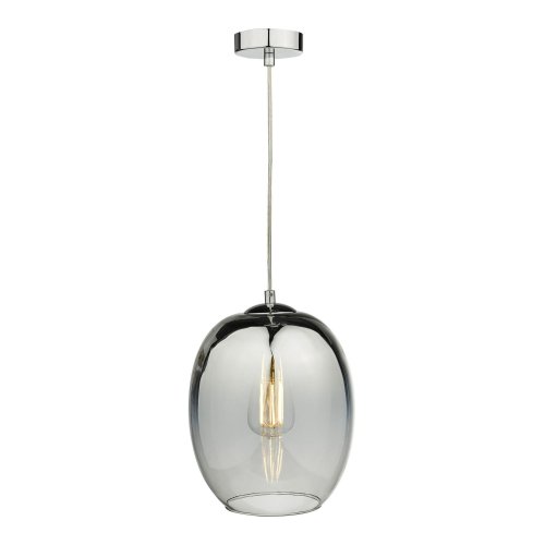 Patrice 1 Light Pendant Silver Glass