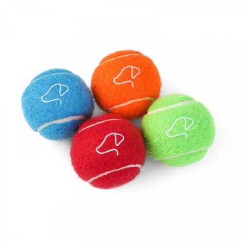 Zoon 5cm Mini Squeaky Pooch Tennis Balls (Pack of 4)