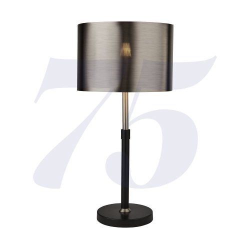 Searchlight Black And Chrome Table Lamp With Brushed Black Chrome Shade