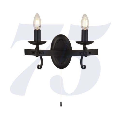 Searchlight Cartwheel Iii - 2Lt Wall Light - Black