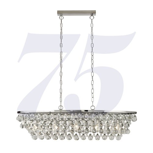 Searchlight Michelle 5Lt Chrome Oval Pendant With Rain Drop Glass Balls