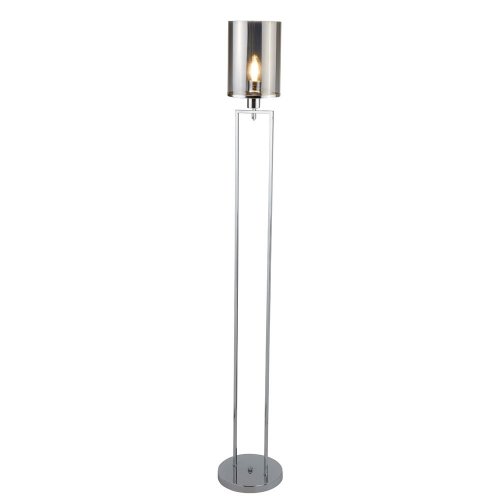 Searchlight Catalina Floor Lamp, Chrome, Smoked Glass Shades