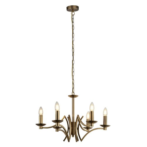 Searchlight Ascot 6Lt Pendant  Antique Brass