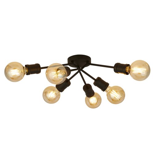 Searchlight Dance 6Lt Ceiling Light, Sand Black