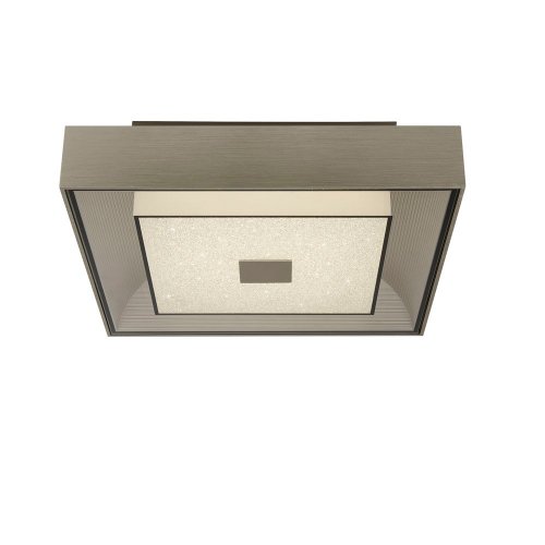 Searchlight Rhea Led Square Flush Light - Silver With Crystal Sand