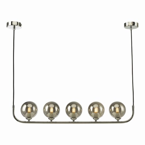 Cradle 5 Light Bar Pendant Polished Chrome Smoked Glass