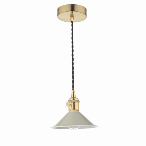 Hadano 1 Light Pendant Natural Brass With Cashmere Shade