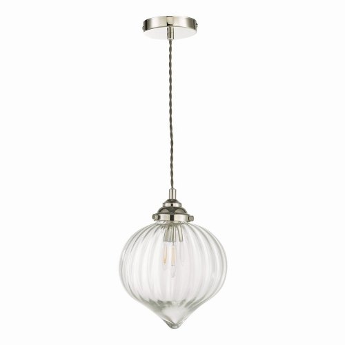 Mya 1 Light Single Pendant Polished Nickel Glass