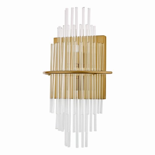 Lukas 2 Light Wall Light Antique Gold Glass