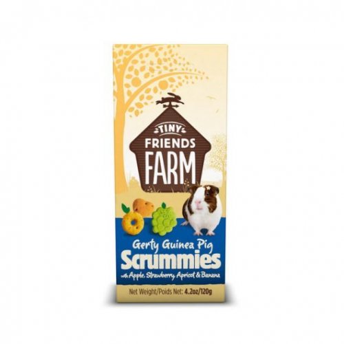 Tiny Friends Farm Gerty Guinea Pig Scrummies Apple, Strawberry, Apricot & Banana 120g