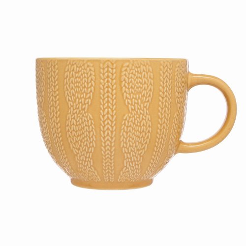 Siip Embossed Knit Mug Mustard