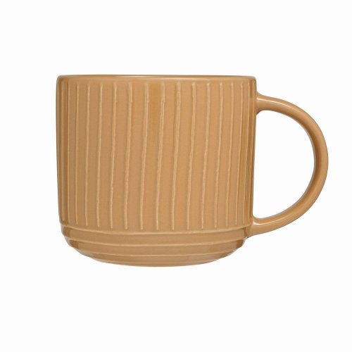 Siip Embossed Lines Mug Tan