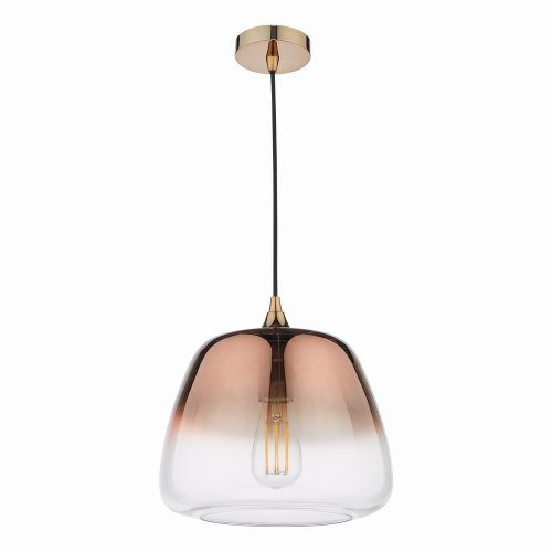 Klaxon 1 Light Pendant Ombre Copper Glass