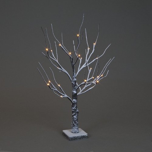 SnowTime Snowy Twig Tree with Warm White LED 60cm - Brown