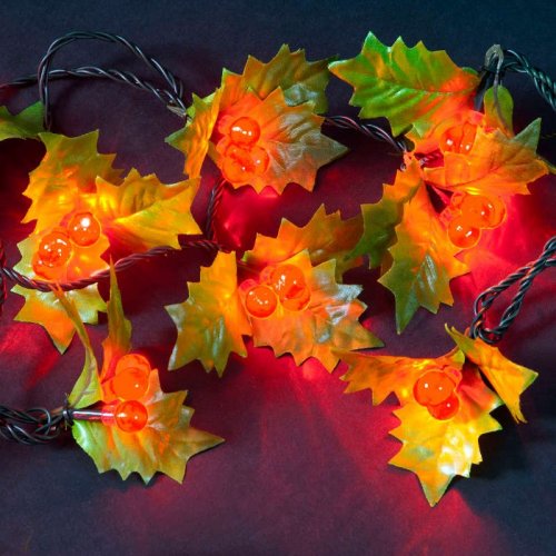 SnowTime Holly Berry Lights With Red LEDs - 5m Cable