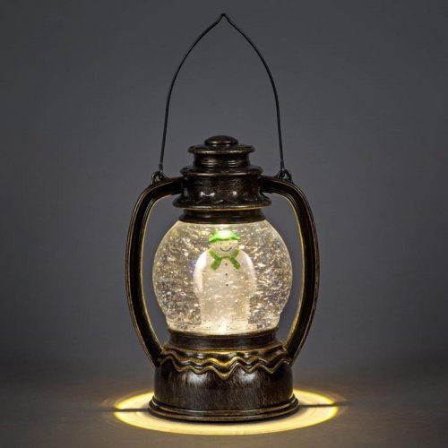 SnowTime The Snowman LED Water Globe Lantern 20cm