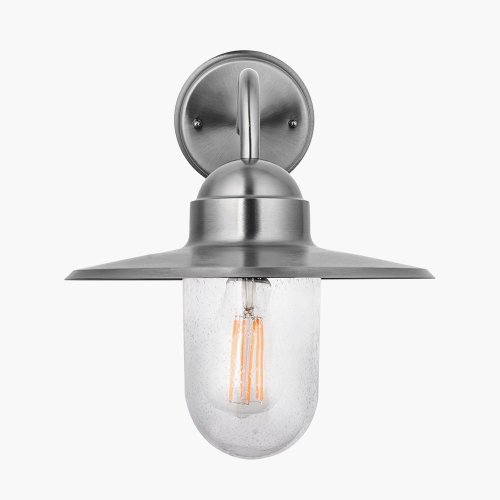 Pacific Lifestyle Lilium Metal and Glass Fisherman Wall Light - Brushed Steel