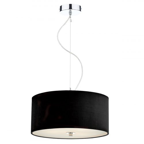 Dar Zaragoza 3 Light Pendant Black 400mm