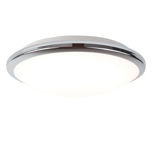 Searchlight Knutsford Bathroom Flush LED Ip44 Chrome Trim Frosted Glass Shade-Dia 30cm