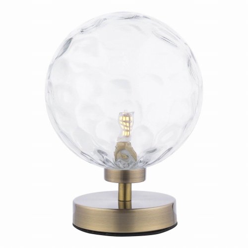 Dar Esben Touch Table Lamp Antique Brass with Clear Dimpled Glass