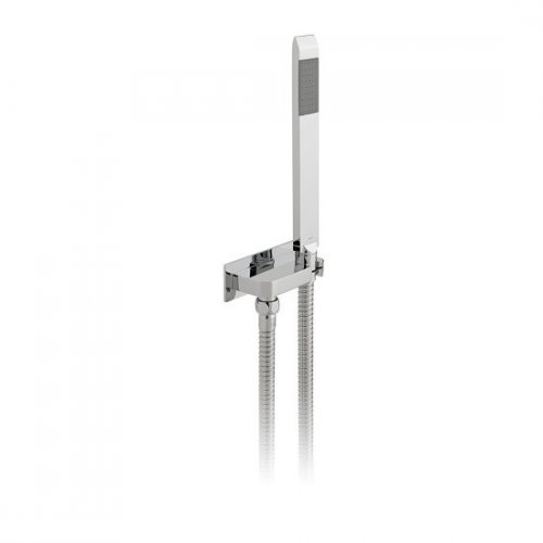 Vado Omika Single Function Handset with Hose and Bracket & Integrated Outlet - Chrome