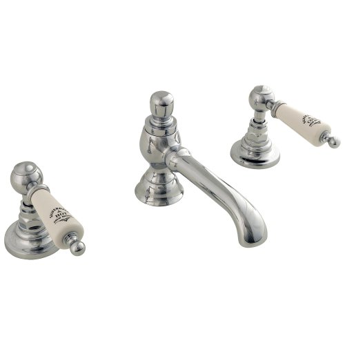 Silverdale Berkeley 3 Tap Hole Basin Mixer with Pop-Up Waste - Chrome