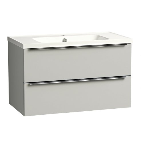 Tavistock Cadence 800mm Wall Mounted Vanity Unit - Gloss Light Grey