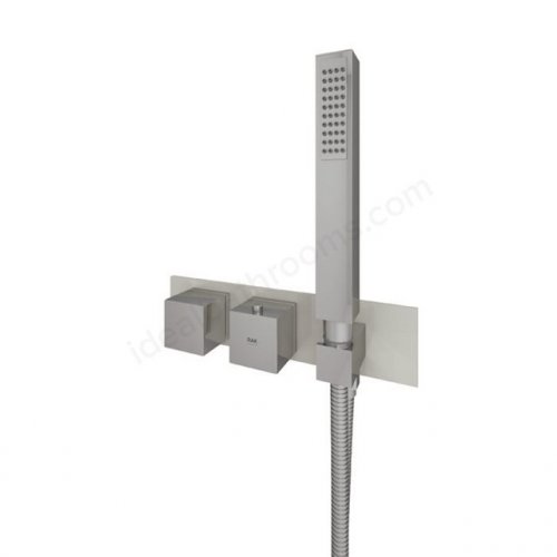 RAK Thermostatic 2 Outlet 2 Handle Greige Square Shower Valve Including Shower Kit