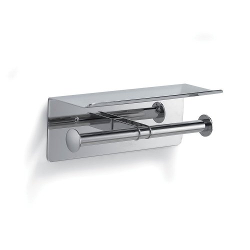 Origins Living G Pro Double Toilet Roll Holder with Shelf - Chrome