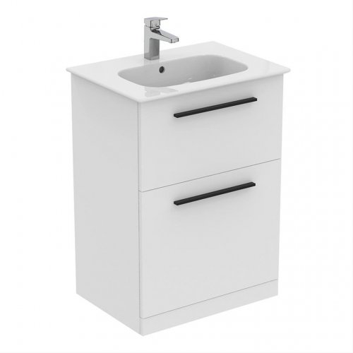 Ideal Standard i.life A Floorstanding 60cm 2 Drawer Matt White Vanity Unit