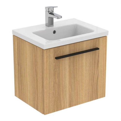 Ideal Standard i.life S Compact Wall Hung 50cm 1 Drawer Natural Oak Vanity Unit