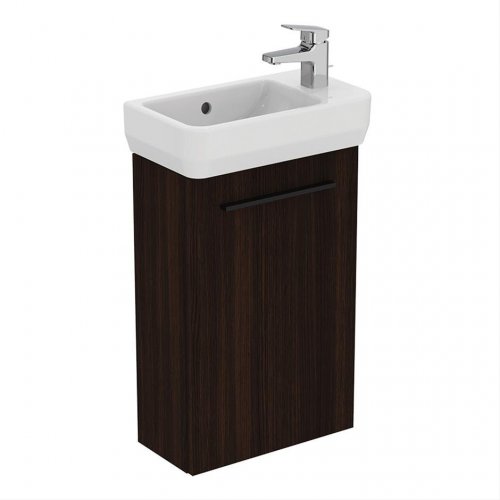 Ideal Standard i.life S Wall Hung 41cm 1 Door Coffee Oak Guest Washbasin Unit