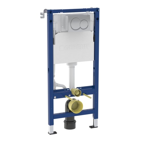 Geberit Alpha 1120mm Wall Hung Cistern Frame & Alpha01 Round Flush Plate