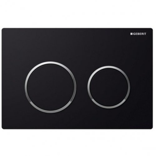 Geberit Omega 20 Black/Gloss Chrome/Black Dual Flush Plate