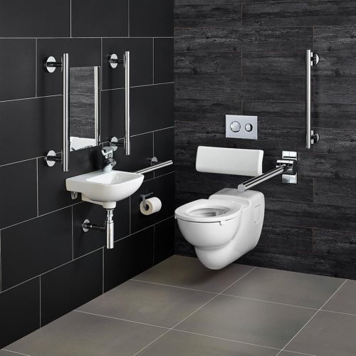 Armitage Shanks Contour 21 Doc M Wall Mounted Pack with Chrome Rails - Left Hand