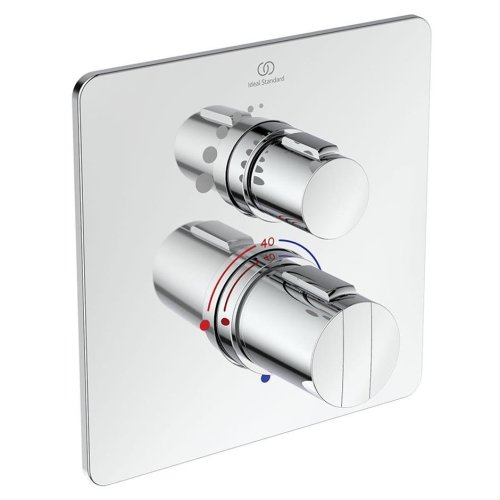 Ideal Standard Easybox Slim Bi Thermostatic Shower Mixer with on/off and Square Faceplate
