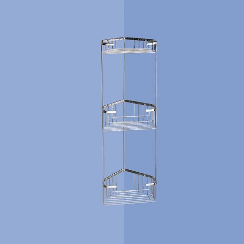 Origins Living Gedy 3 Tier Corner Basket - Chrome