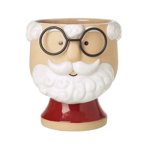 Christmas Santa With Glasses Plant Pot Decoration - Heaven Sends