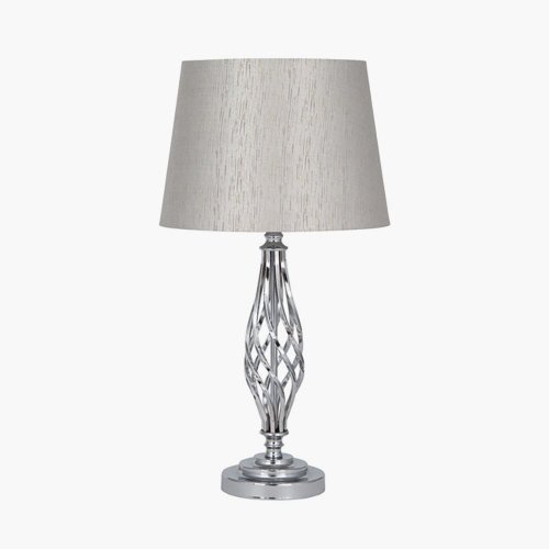Pacific Lifestyle Jenna Metal Twist Detail Table Lamp - Silver