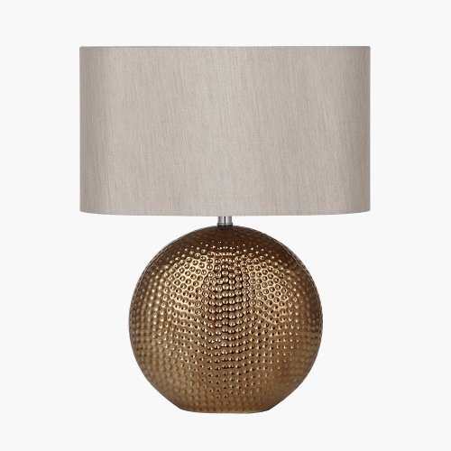 Pacific Lifestyle Mabel Dot Textured Ceramic Table Lamp - Bronze