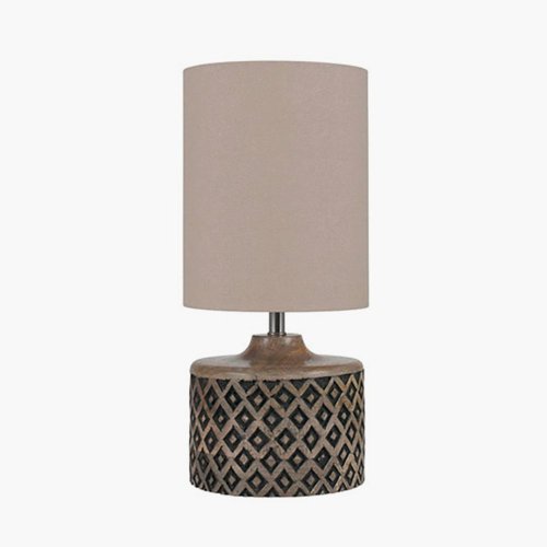 Pacific Lifestyle Orissa Wooden Diamond Table Lamp - Short